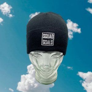 Squad Goals Black Lightweight Knit Beanie